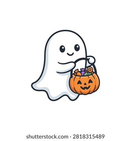 A friendly cartoon ghost