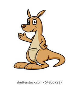 Friendly Cartoon Kangaroo Vector Illustration