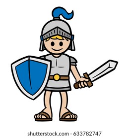 Friendly Cartoon Knight Smiling Vector Illustration