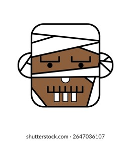 Desenho Animado Amigável Mummy Head Design