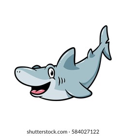 Friendly Cartoon Shark Vector Illustration