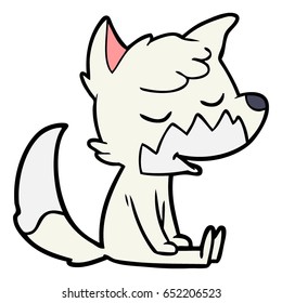 friendly cartoon sitting fox