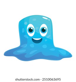 Friendly cartoon slime monster with a big smile, perfect for kids projects
