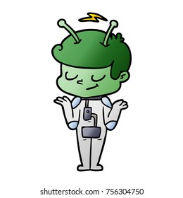 friendly cartoon spaceman shrugging