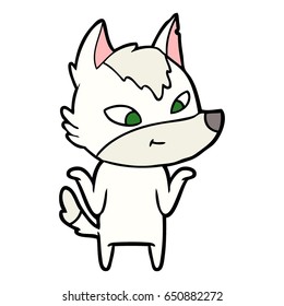 lobo de caricatura amigable