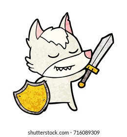 friendly cartoon wolf