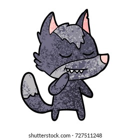 friendly cartoon wolf