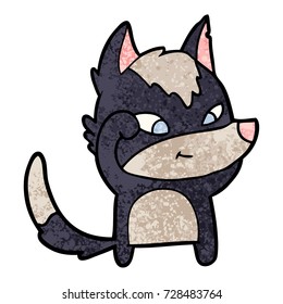 amigável desenho animado lobo