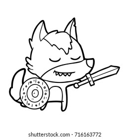 amigável desenho animado lobo viking