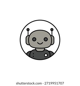 Ilustración de robot de chat amigable que representa la comunicación, automatización, Asistencia e interacción inteligente de la IA
