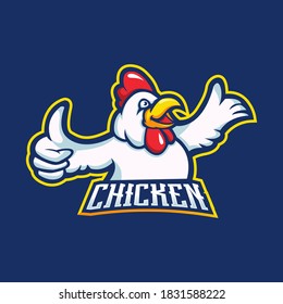 Friendly chicken logo design vector with modern illustration concept style for badge, emblem and t shirt printing