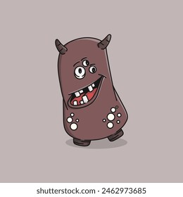 Friendly Chocolate Monster with Horn
