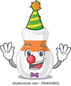 Friendly clown body lotion mascot design concept. Vector illustration