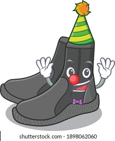 Friendly clown dive booties mascot design concept