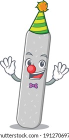 Friendly clown emery boards mascot design concept. Vector illustration