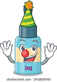 Friendly clown hair oil mascot design concept. Vector illustration