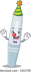 Friendly clown mascara mascot character design concept. Vector illustration