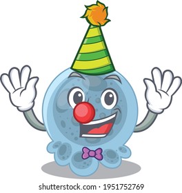 Friendly clown pasteurella mascot character design concept. Vector illustration