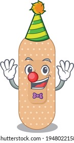 Friendly clown standard bandage mascot design concept. Vector illustration