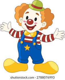 Friendly Clown Welcoming Gesture Character