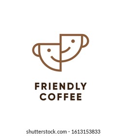 Friendly Coffee Cafe Logo design for coffee shop : simple and modern style