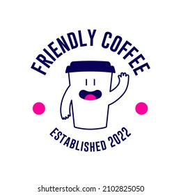 Friendly Coffee Cafe Logo design for coffee shop — simple and modern style