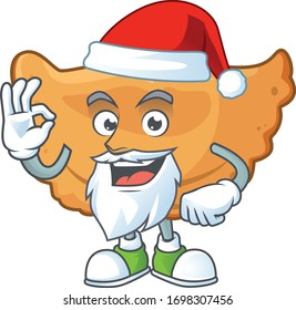Friendly cornes de gazelle Santa cartoon character design with ok finger