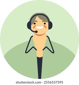 Friendly customer service representative wearing a headset and smiling, providing assistance and support to clients, embodying excellent customer service and communication