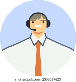 Friendly customer service representative is wearing headset and assisting clients with their inquiries, providing professional support and solutions