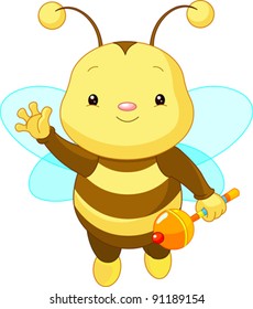 Friendly Cute Baby Bee with rattle