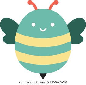 Uma ilustração amigável e bonito vetor de abelhão com cores pastel macias. Esta personagem feliz de abelha de mel é perfeita para decoração infantil, adesivos de crianças e projetos escolares.
