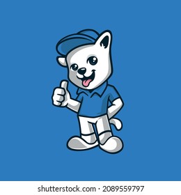 Friendly Cute Little Dog Cartoon Mascot