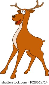 a friendly deer cartoon is stylish while greeting