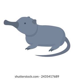 Friendly desman icon cartoon vector. Happy fauna character. Hand education animals