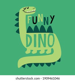 dibujo amistoso de dinosaurios como vector de la moda infantil