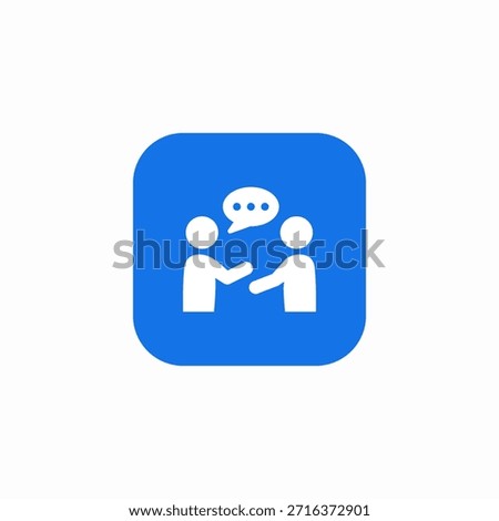 friendly discuss icon sign vector
