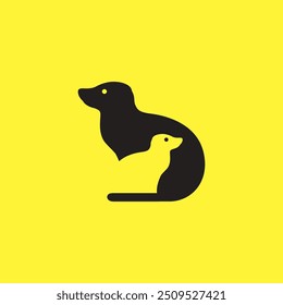 friendly dog animal logo design flat vector