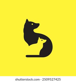 friendly dog animal logo design flat vector