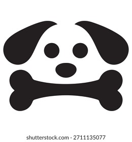 Friendly dog with a bone graphic design