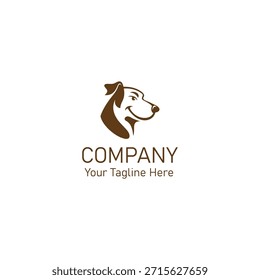 Logotipo amistoso de la cabeza del perro para la marca del negocio del animal doméstico