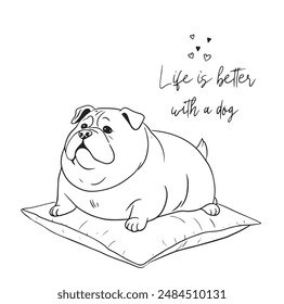 Friendly Dog Icons: Hand Drawn Puppy Graphics in Simple Black Line Art