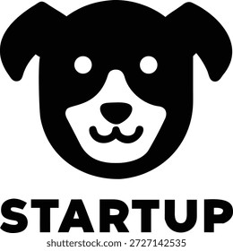 Amigável cão mascote vetor logotipo Startup marca estilo Design moderno