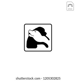 friendly dog negative logo template vector illustration and inspiration
