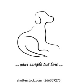 friendly dog with sample text - use for logo, sign or greeting card