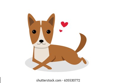 Friendly dog waiting for you, on white, vector