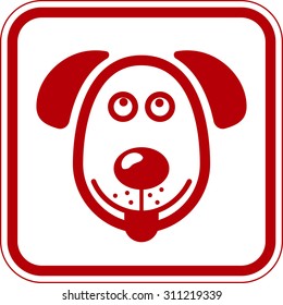 Friendly Dogs  Signs Humorous Comic Labels and Plates Collection. Vector Illustration