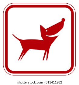 Friendly Dogs  Signs Humorous Comic Labels and Plates Collection. Vector Illustration