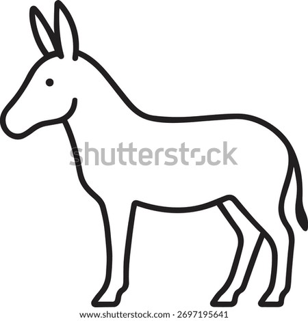 Friendly donkey vector illustration (burro, ass), perfect for farm, rural, children's book, or political mascot logos. High-quality graphic symbolizing persistence and humility.