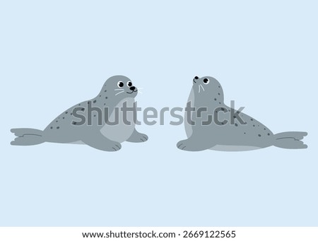 friendly dotted seal cartoon , cute underwater sea lion character, sea life animal, isolated child aquamarine life illustration