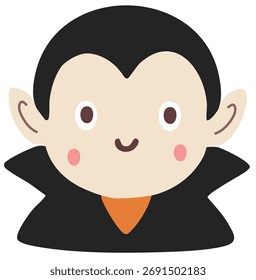 Diseño amistoso del dracula en estilo plano del Vector del tema de halloween